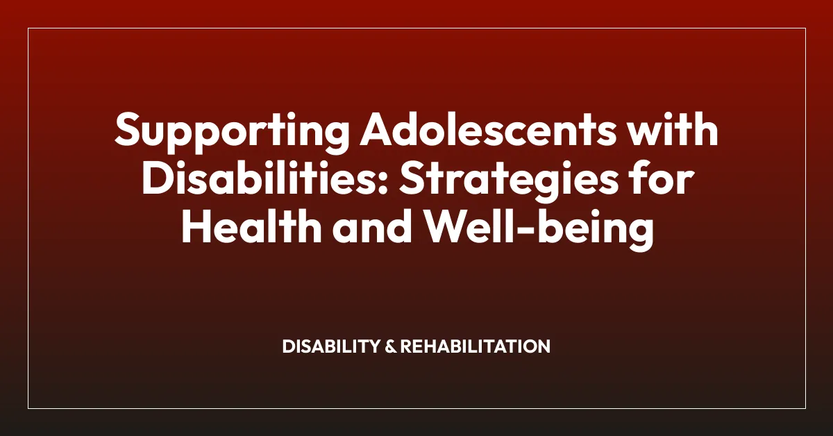 Picture of Supporting Adolescents with Disabilities: Strategies for Health and ...